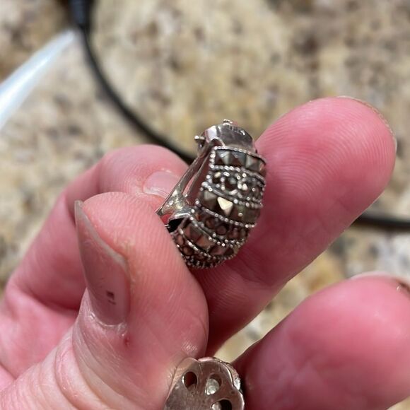 Vintage 925 rhinestone clip ons - Picture 5 of 9